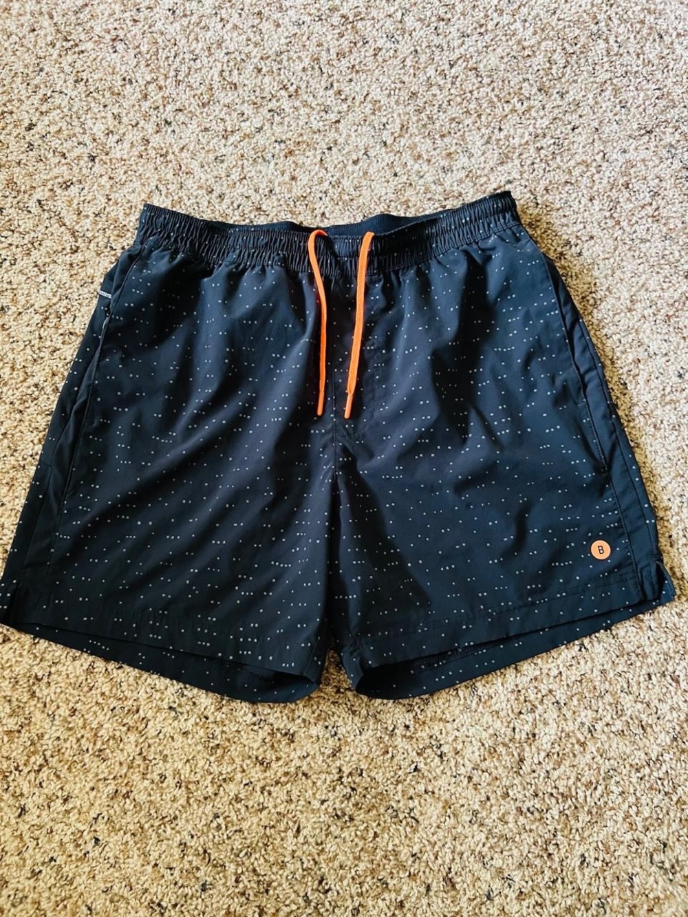 Bonobos Black Swim Trunks with Orange Drawcord